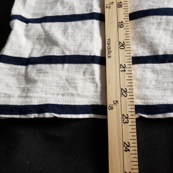 Madewell Whisper Cotton V-Neck Pocket Tank Top Preppy Stripe Bright Ivory Small - Picture 5 of 6